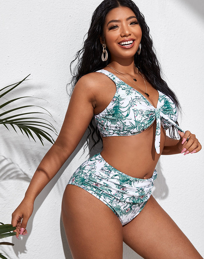 OmbreSwim - Light Green High-Waist Bikini Suit