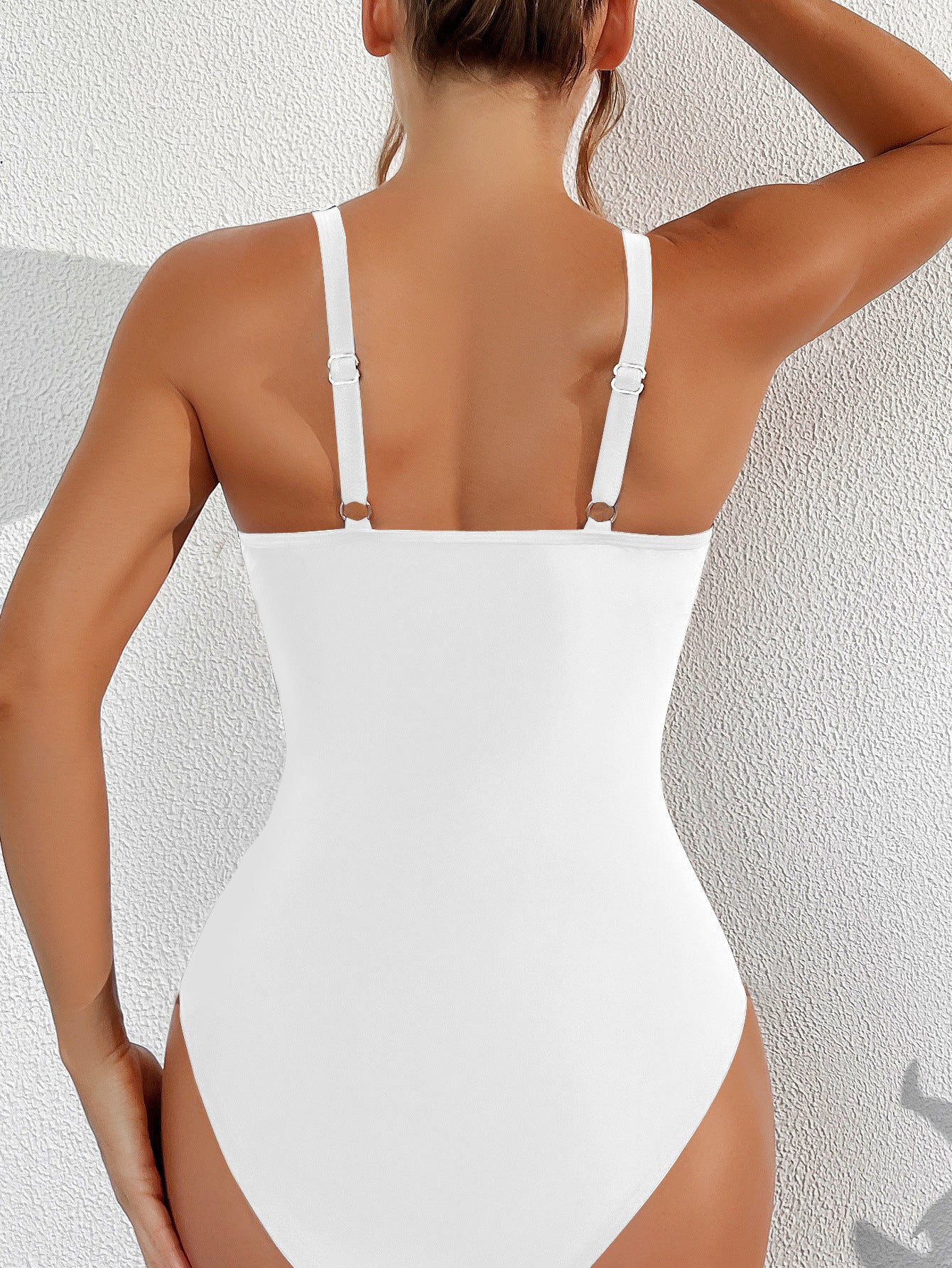 OmbreSwim - Women Plus Size One Piece Swimsuit V Neck Mesh Sheer Tummy Control Bathing Suit