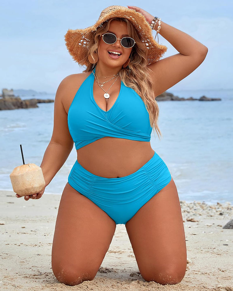 OmbreSwim - Tummy Control Bathing Suits Modest High Waisted Bikini Sets