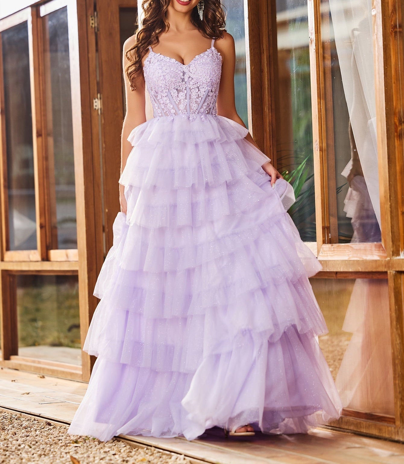 purple ruffle prom dress Purple Strapless Ruffle Long Prom Dress with Slit Dressesforparty