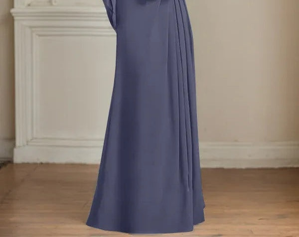 A-Line/Princess Scoop Floor-Length Mother of the Bride Dresses with Pleated & Sequins