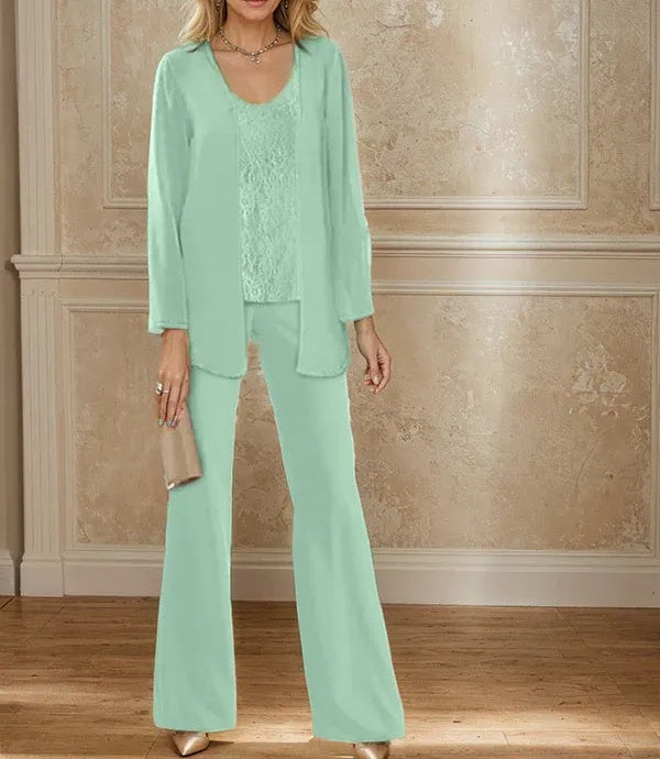 Chiffon Mother of the Bride Pantsuits with Jacket