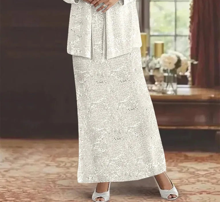Chiffon Mother of the Bride Dresses with Sequins & Jacket