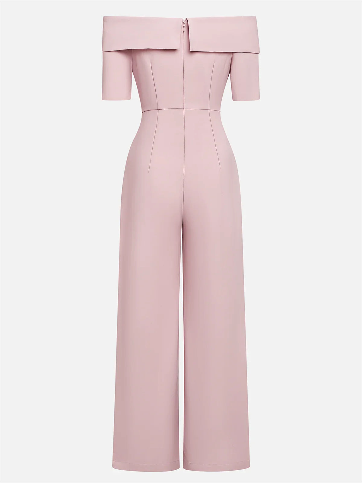 Women Pink 3D Floral Off The Shoulder Short Sleeve Dressy Jumpsuit