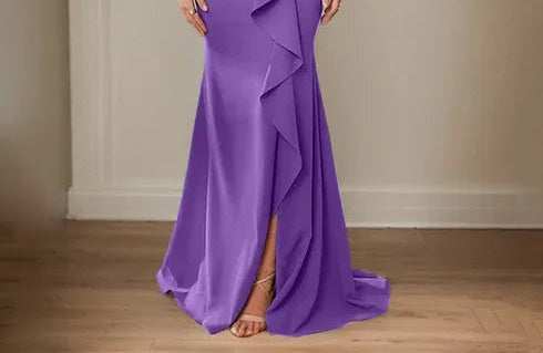 Sheath/Column V-Neck Illusion Floor-Length Lace Chiffon Mother of the Bride Dress With Pleated Sequins