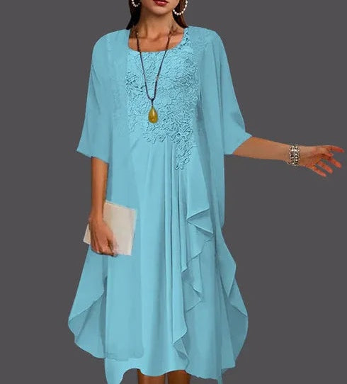 Two Piece A-Line Chiffon Lace Sleeveless Jacket Dresses with Pleats Appliques