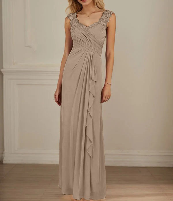 Champagne A-Line Sweetheart Neckline Pleated Mesh Dress