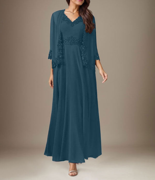 Plum A-Line Sequins Chiffon Dress