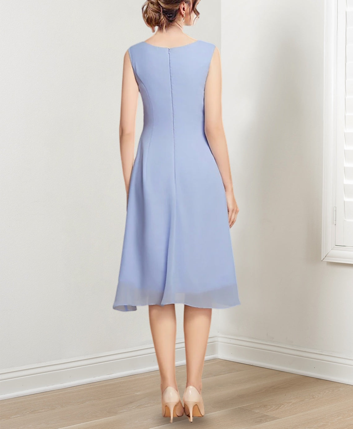 A-Line/Princess Scoop Knee-Length Mother of the Bride Dresses