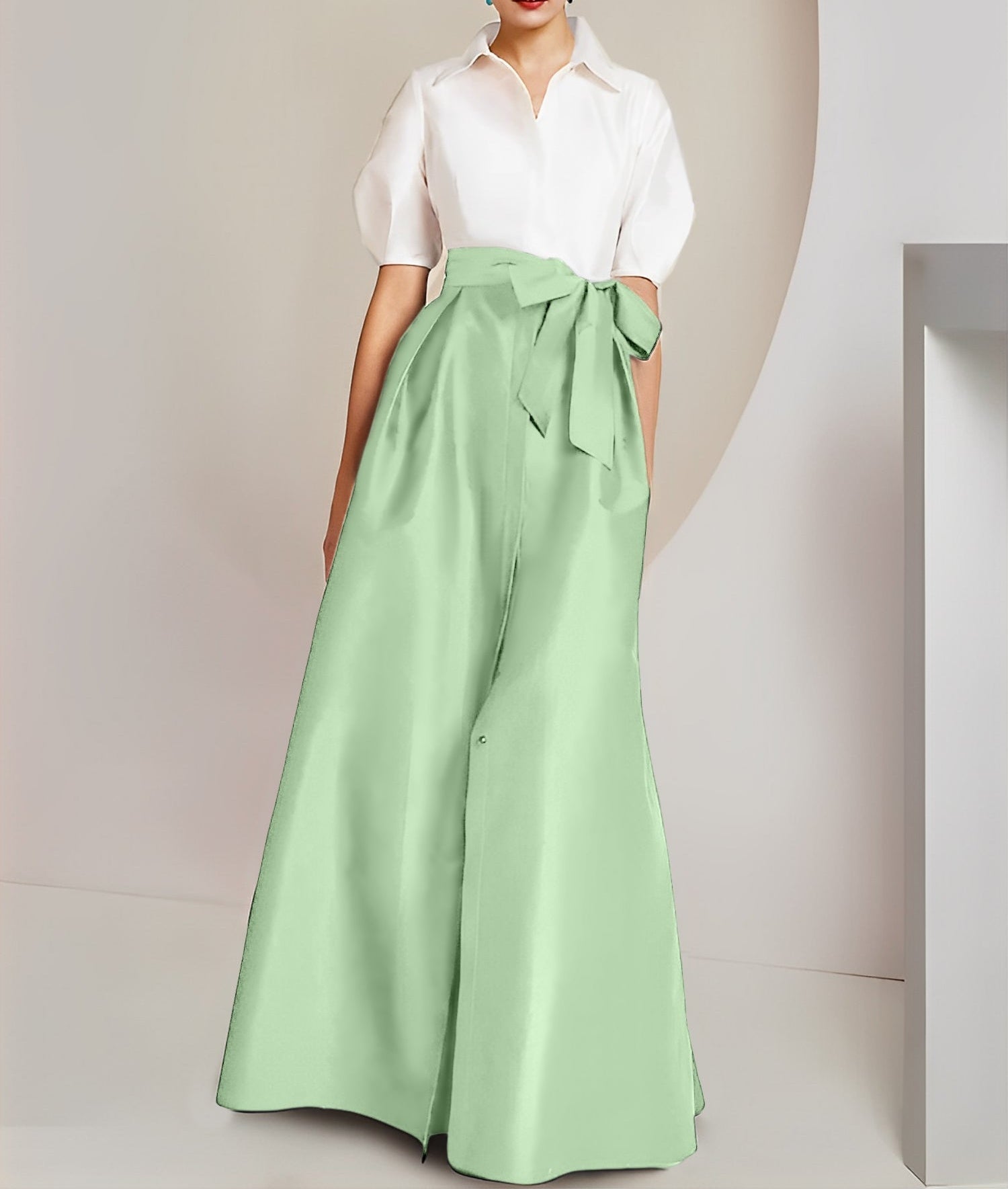 A-Line/Princess Shirt Collar Short Sleeves 2 pieces Mother Of The Bride Dresses