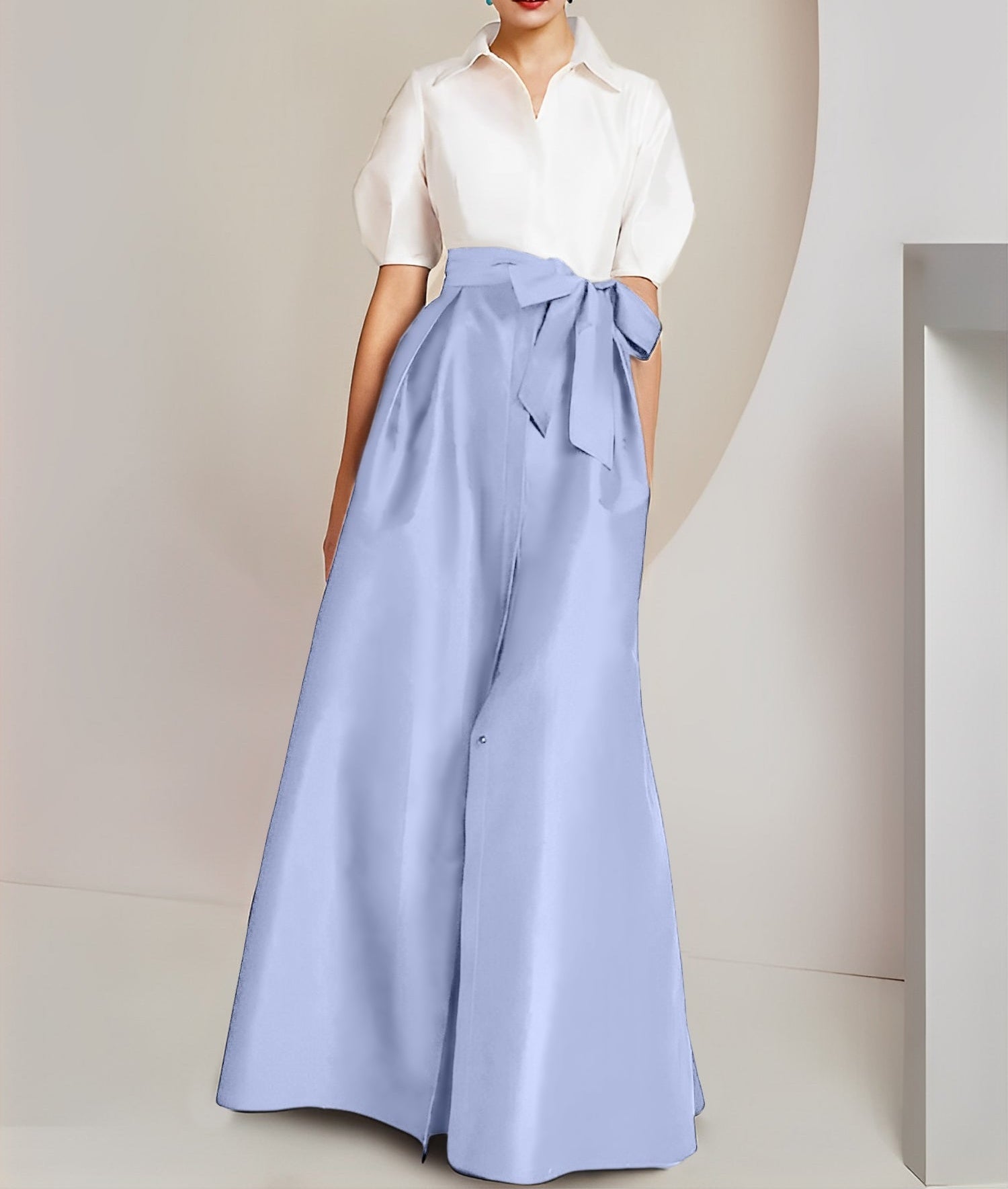 A-Line/Princess Shirt Collar Short Sleeves 2 pieces Mother Of The Bride Dresses