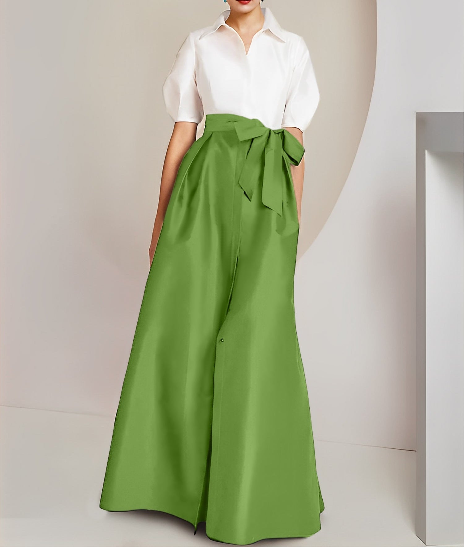 A-Line/Princess Shirt Collar Short Sleeves 2 pieces Mother Of The Bride Dresses