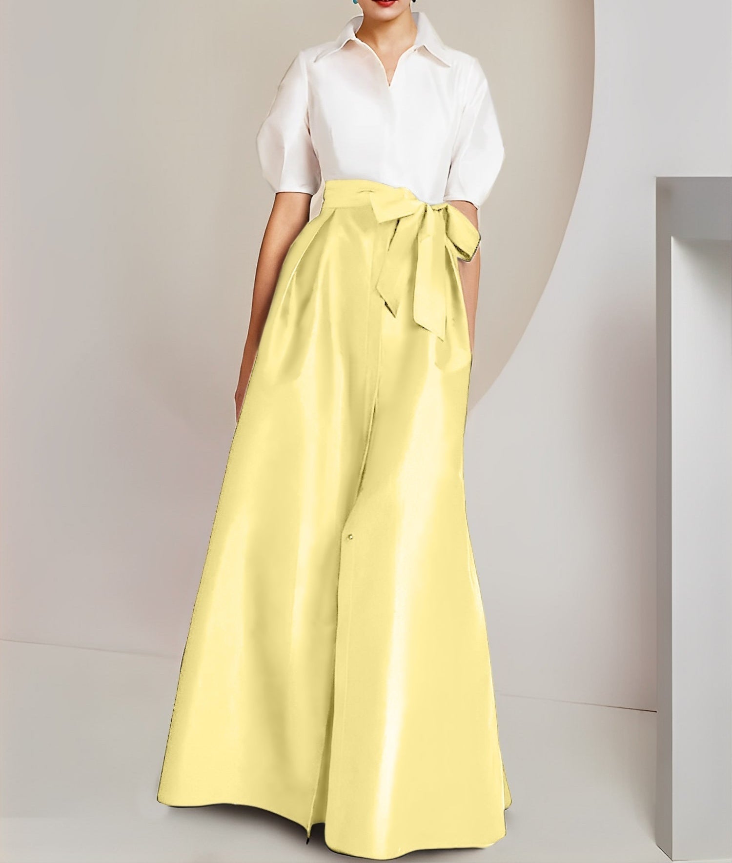 A-Line/Princess Shirt Collar Short Sleeves 2 pieces Mother Of The Bride Dresses