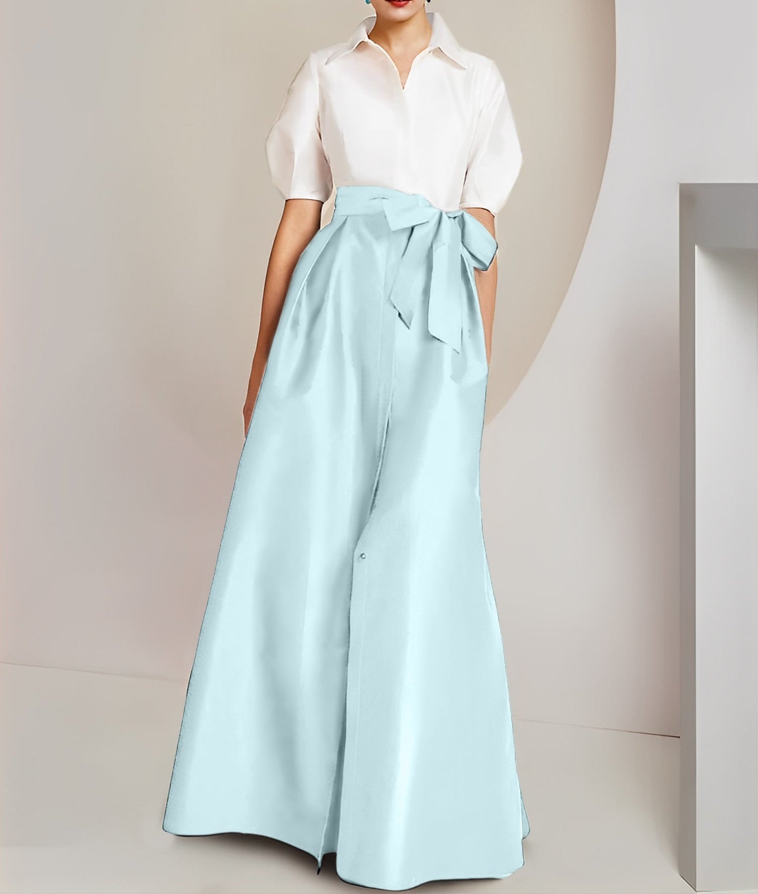 A-Line/Princess Shirt Collar Short Sleeves 2 pieces Mother Of The Bride Dresses