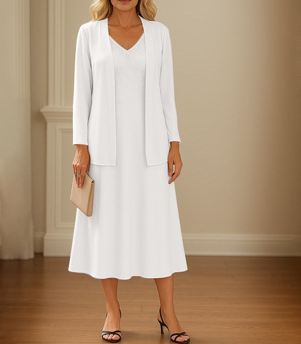 Chiffon Skirt Mother of The Bride Dress with Open Jacket