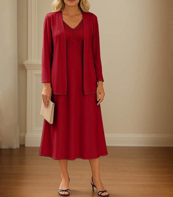Chiffon Skirt Mother of The Bride Dress with Open Jacket