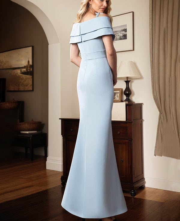 Trumpet/Mermaid Spaghetti Straps Floor Length Stretch Crepe Mother Of The Bride Dress