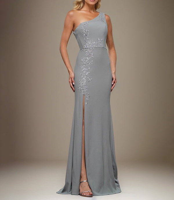 Trumpet/Mermaid One Shoulder Sleeveless Chiffon Mother Of The Bride Dress With Appliques
