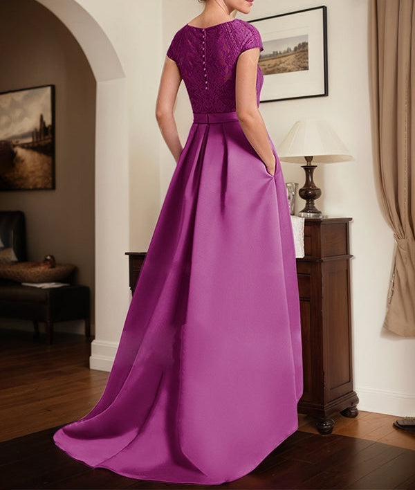 Orchid Lace Elegant A-Line Mother Of The Bride Dresses With Beading Satin