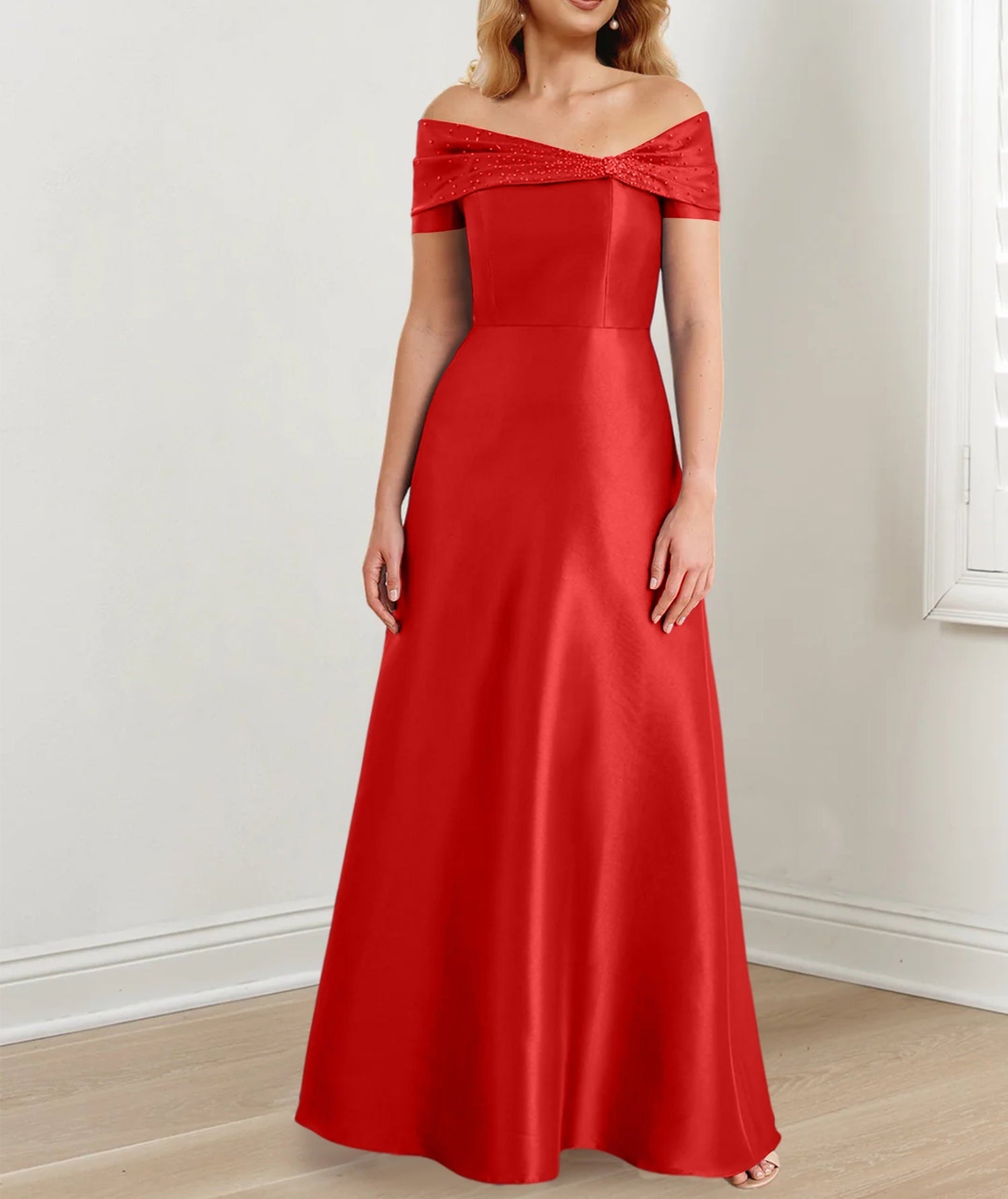 A-Line/Princess Off-the-Shoulder Floor-Length Mother of the Bride Dresses