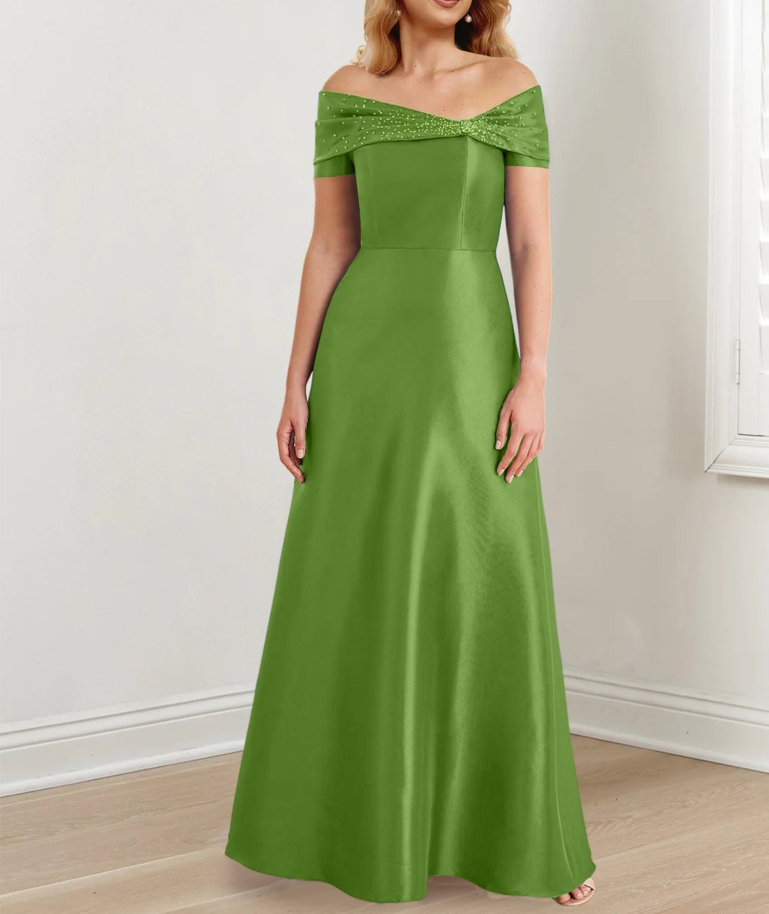 A-Line/Princess Off-the-Shoulder Floor-Length Mother of the Bride Dresses