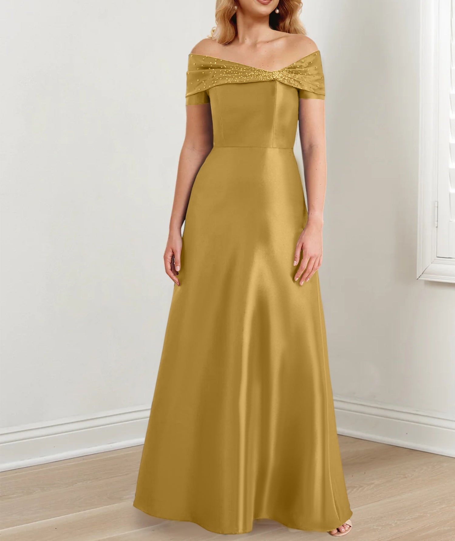 A-Line/Princess Off-the-Shoulder Floor-Length Mother of the Bride Dresses