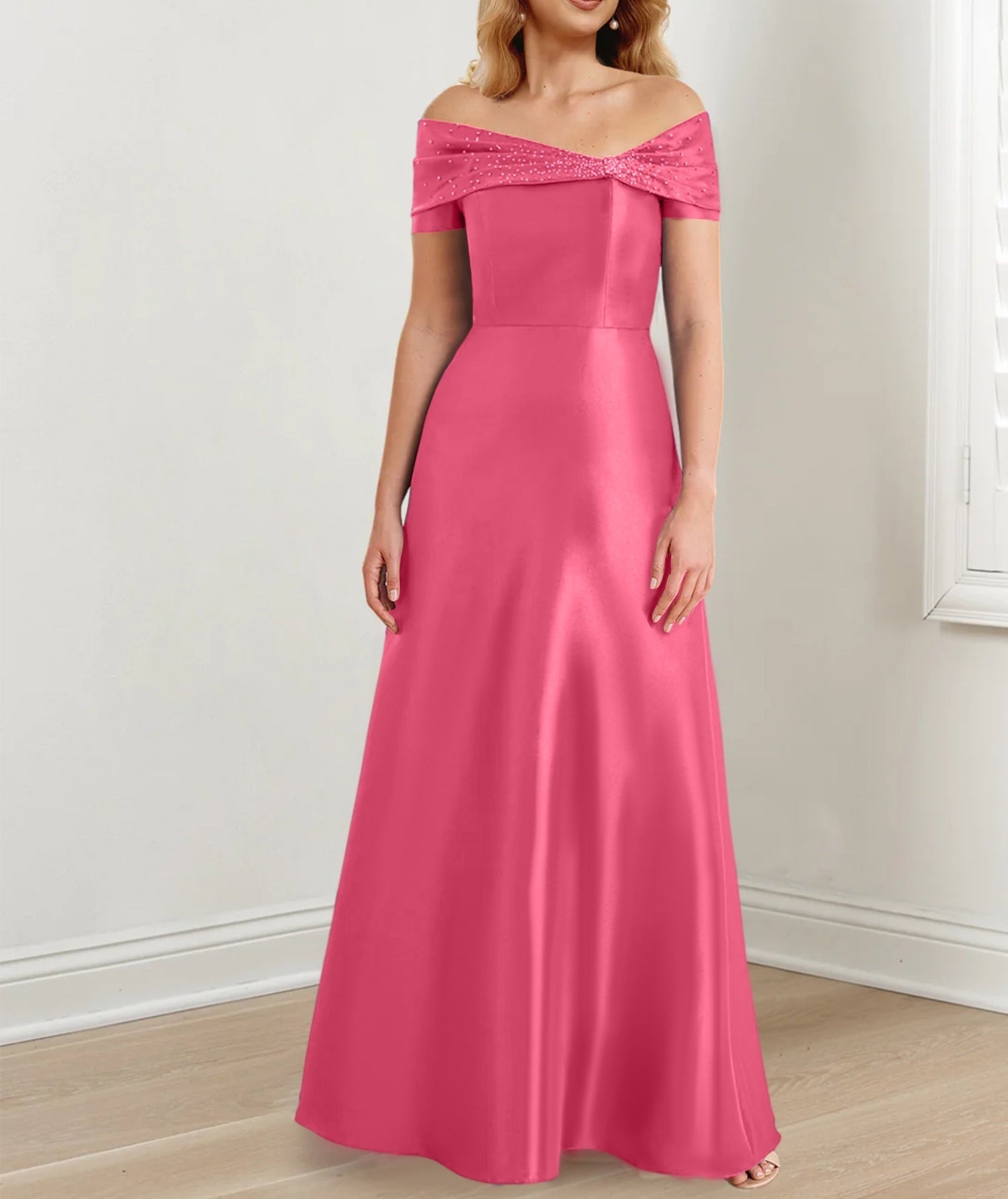 A-Line/Princess Off-the-Shoulder Floor-Length Mother of the Bride Dresses