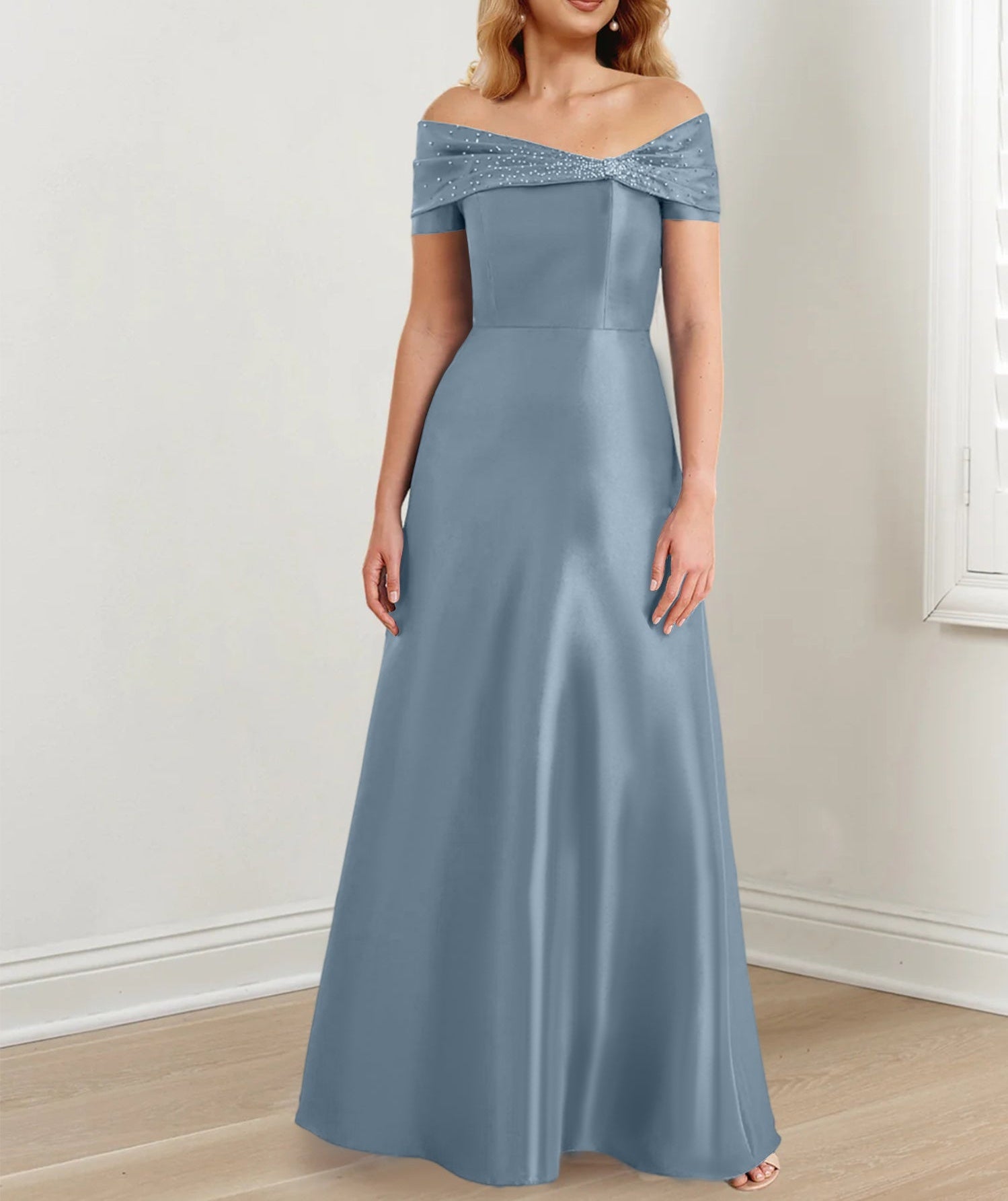 A-Line/Princess Off-the-Shoulder Floor-Length Mother of the Bride Dresses
