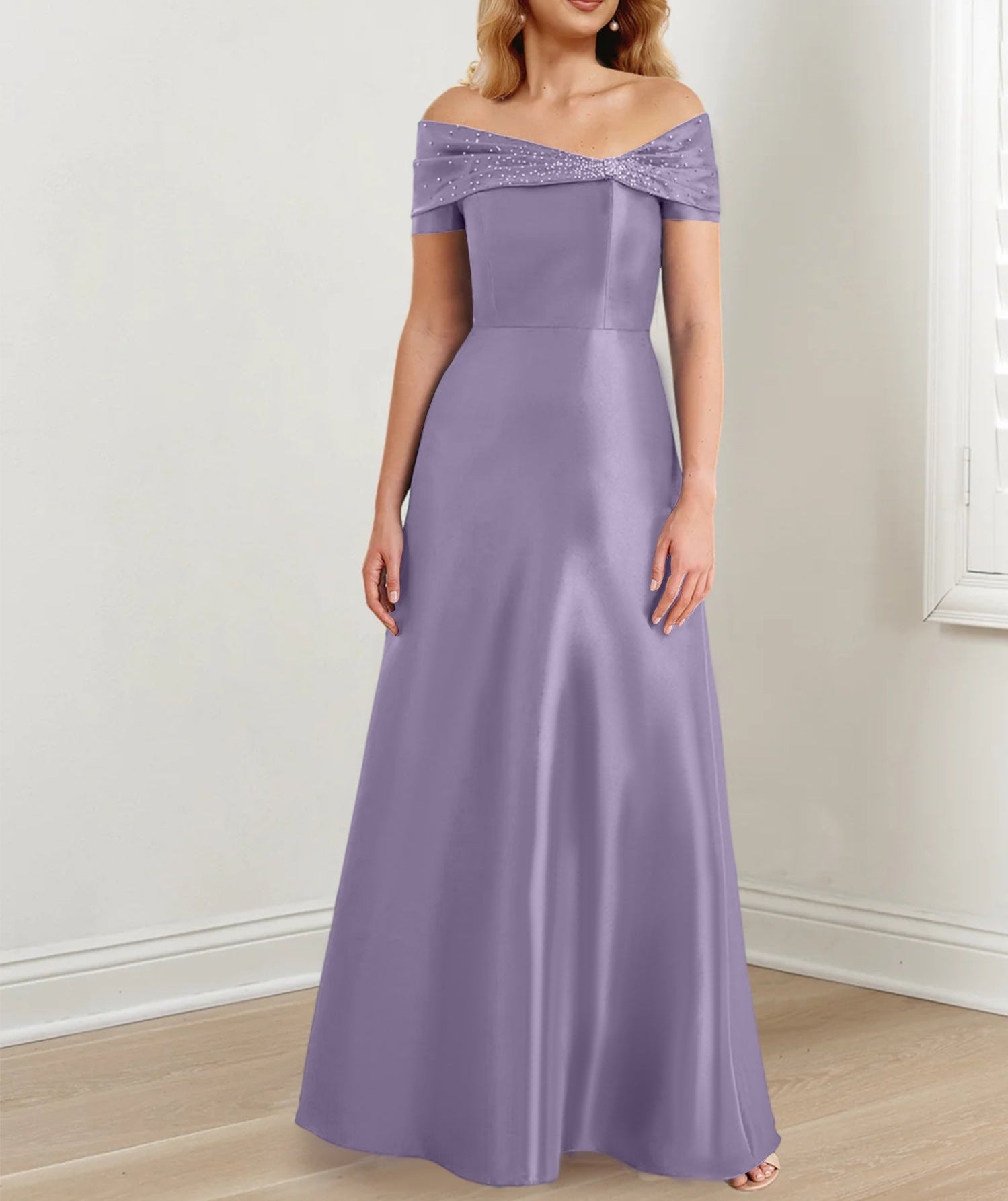 A-Line/Princess Off-the-Shoulder Floor-Length Mother of the Bride Dresses