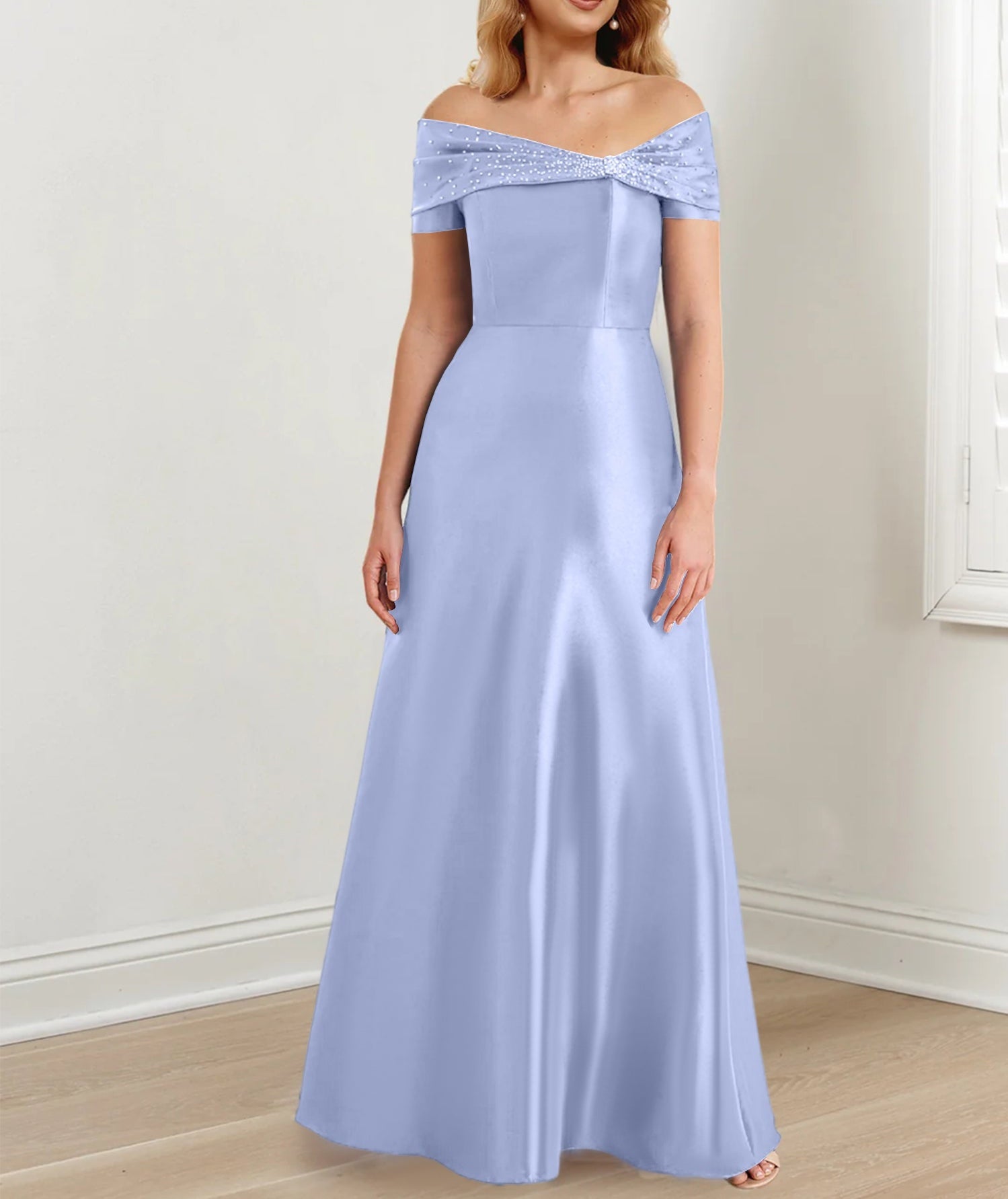 A-Line/Princess Off-the-Shoulder Floor-Length Mother of the Bride Dresses