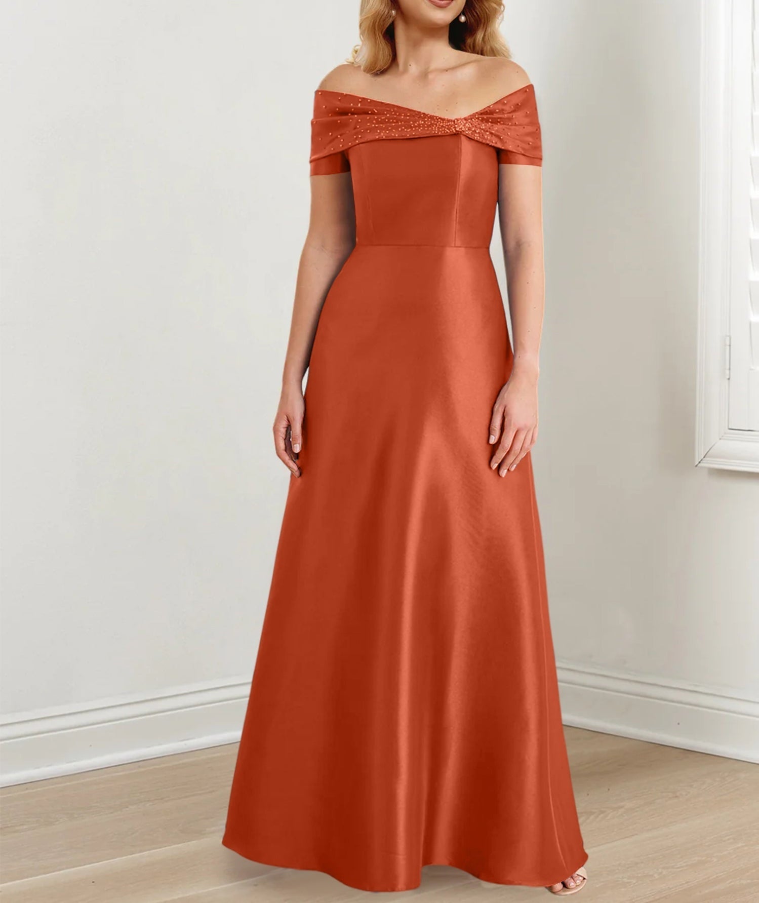 A-Line/Princess Off-the-Shoulder Floor-Length Mother of the Bride Dresses