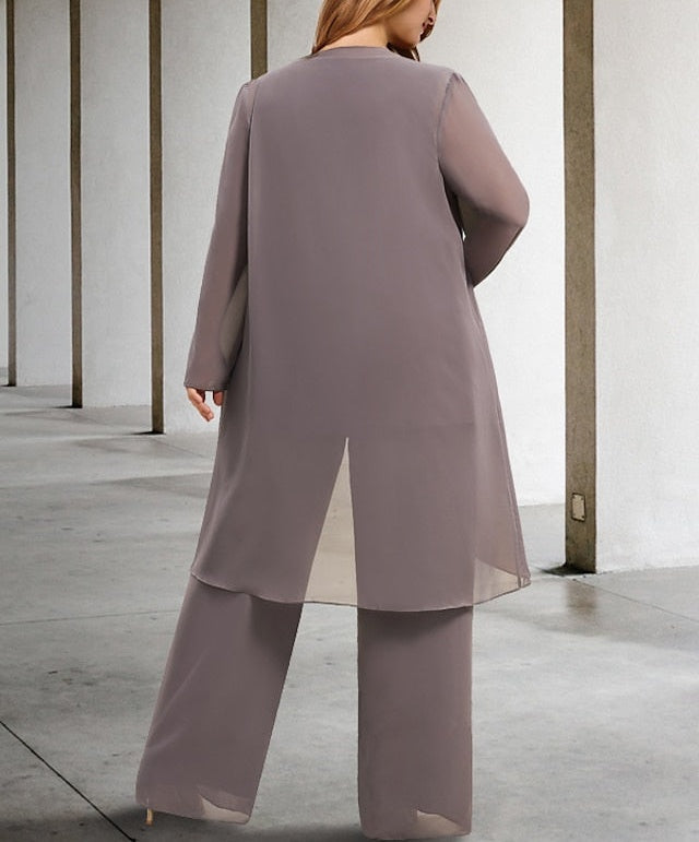 Chiffon Mother of the Bride Pantsuits with Jacket