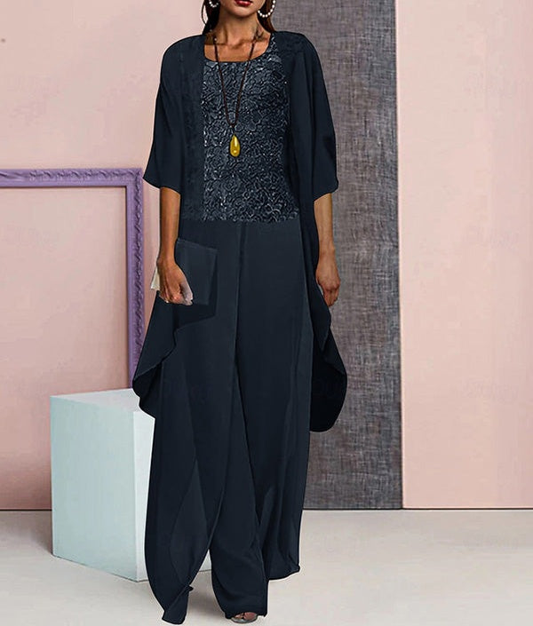 Chiffon Mother of the Bride Pantsuits with Jacket