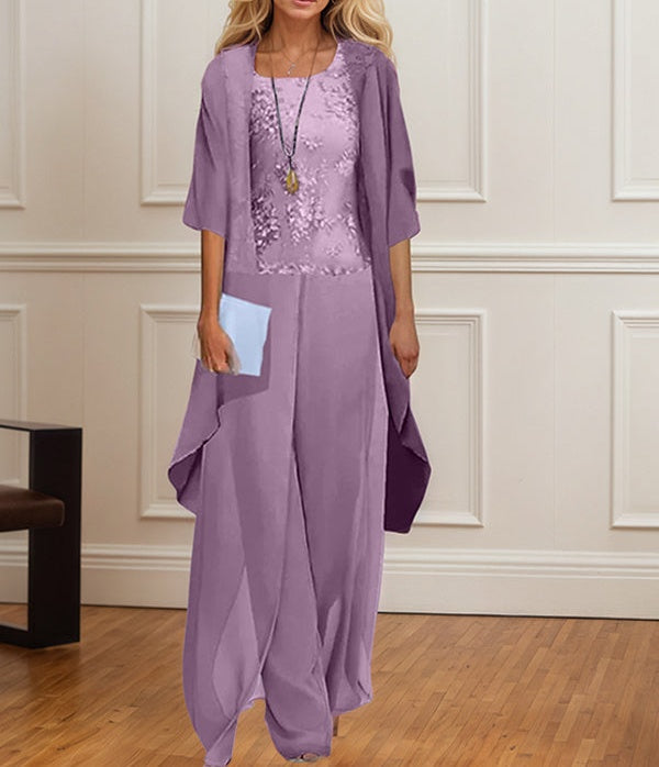 Chiffon Mother of the Bride Pantsuits with Jacket
