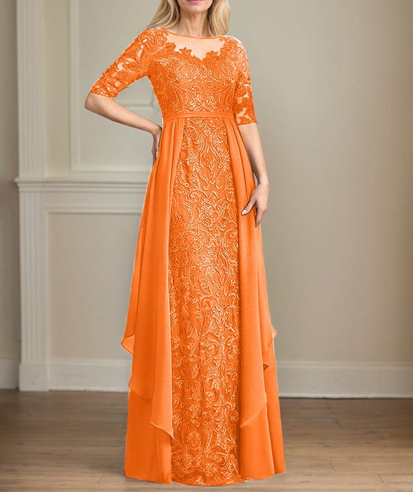 Chiffon Lace Maxi Dress