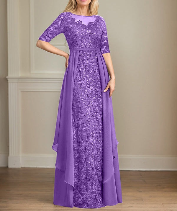 Chiffon Lace Maxi Dress