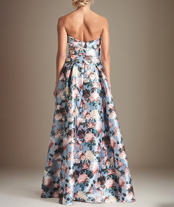 A-line Off the Shoulder Satin Floral Mother of the Bride Dress