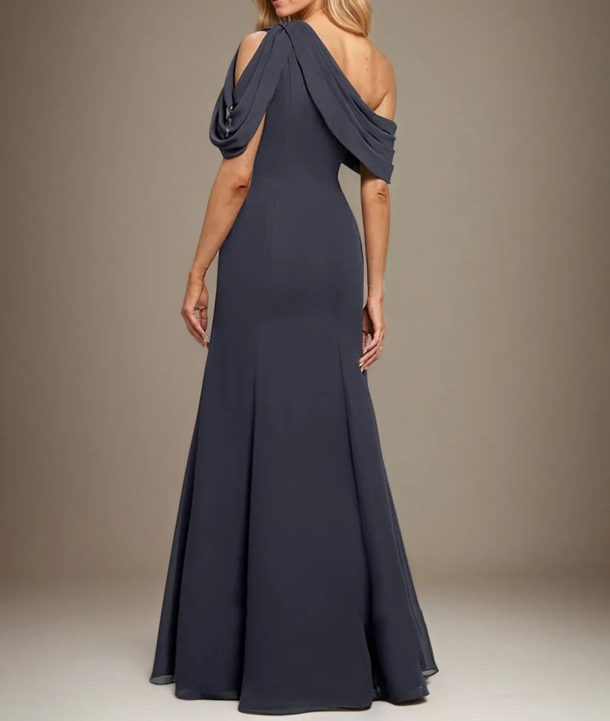 Trumpet/Mermaid One Shoulder Floor-Length Chiffon Dress With Pleated