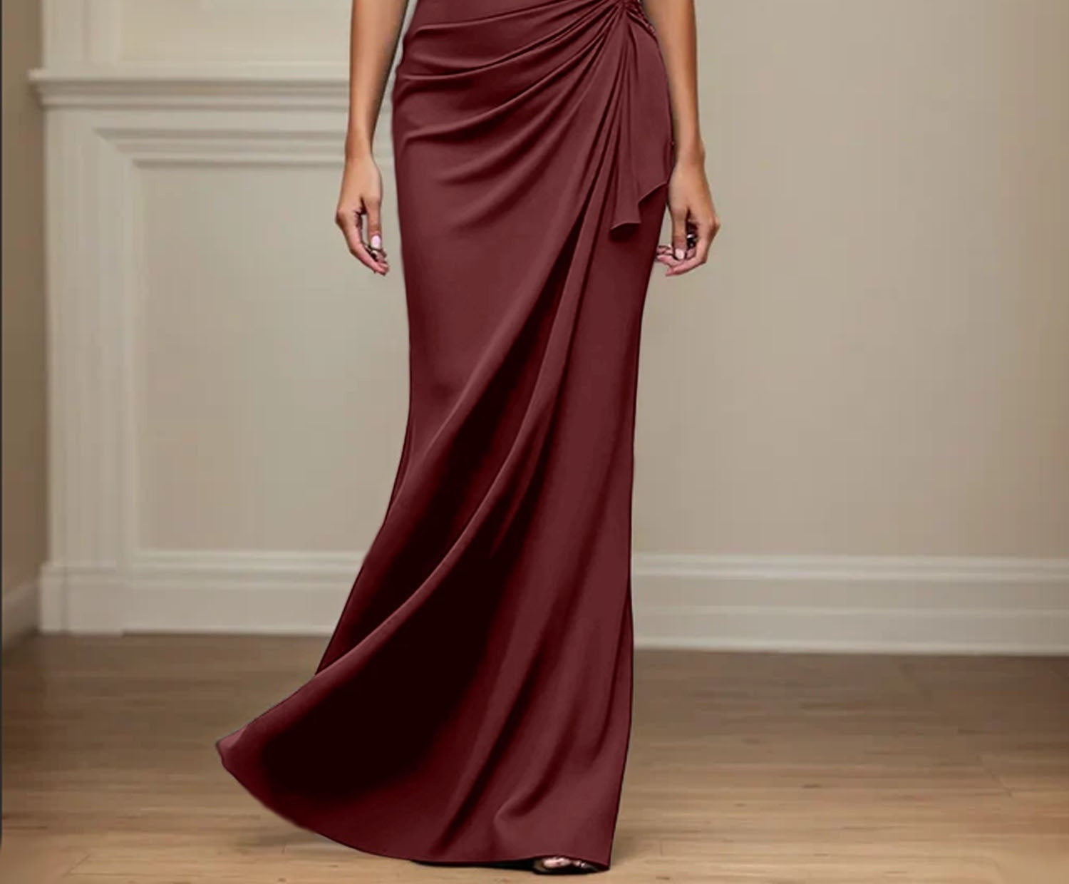 Trumpet/Mermaid Asymmetrical Mother of the Bride Dress with Appliques