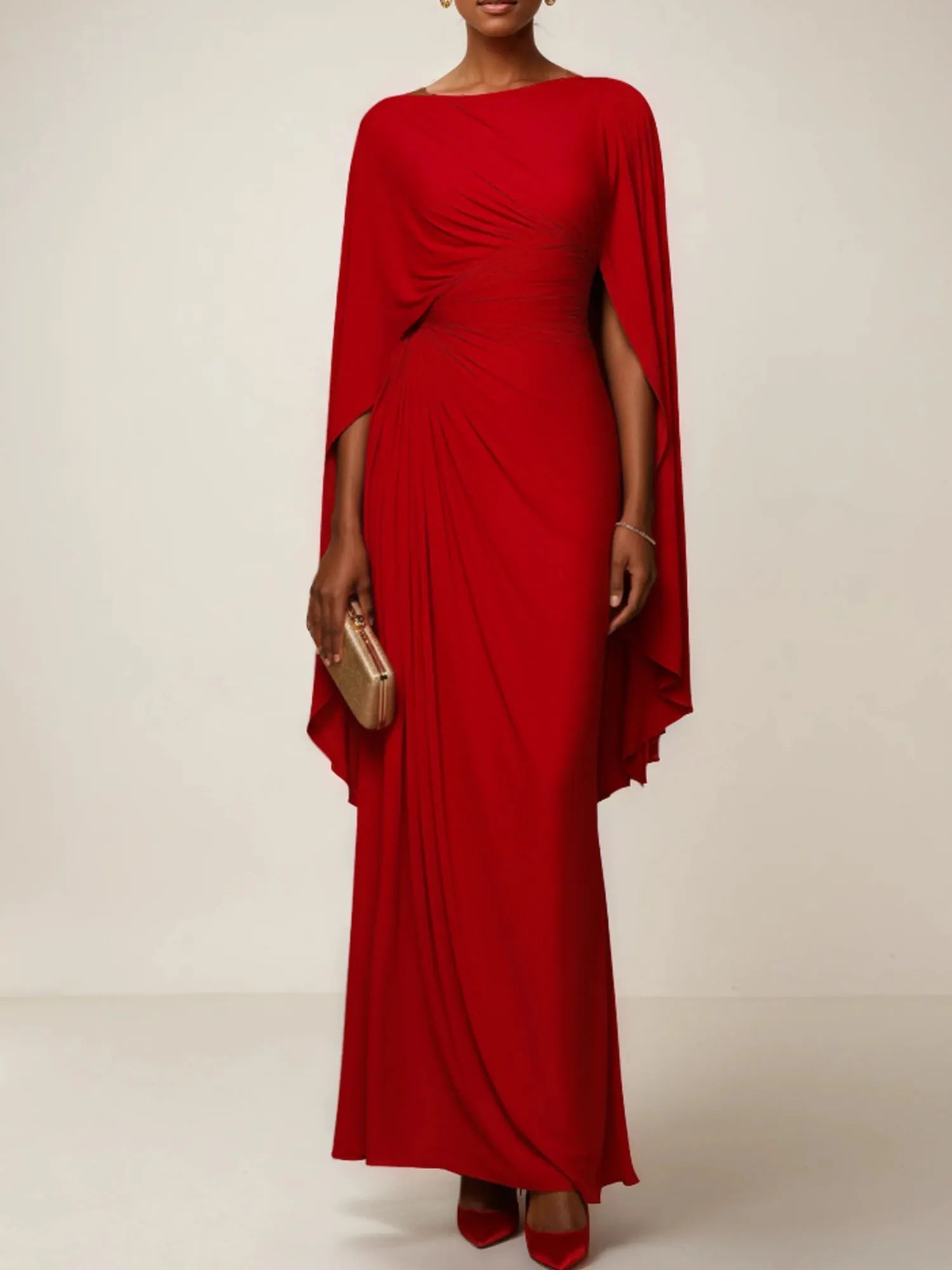 Sheath/Column Boat Neck Boat Neck Floor Length Dress