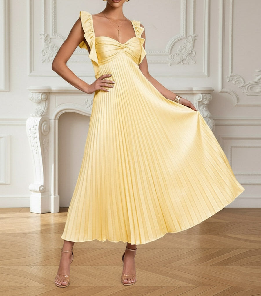 A-Line/Princess Short Sleeves Ruched Floor-Length Prom Dresses