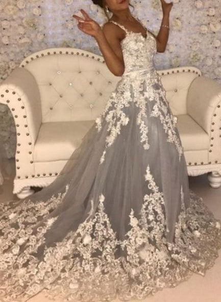 Gorgeous Sleeveless Sweetheart Prom Dresses With Lace Long