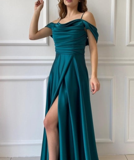 Fabulous Long Off-the-shoulder A-line Graduation Dresses Prom Dresses With Split Online