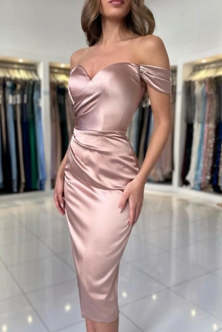 Chic sweetheart Off-the-Shoulder Cap Sleeves Prom Dresses With Ruffles Long