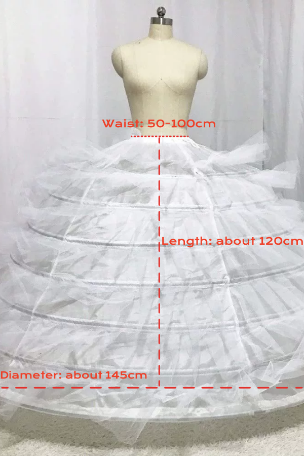 OMB1002 - New Giant Puff 7 Steel Ring 7 Layers Gauze Long Floor Length Wedding Dress Petticoat