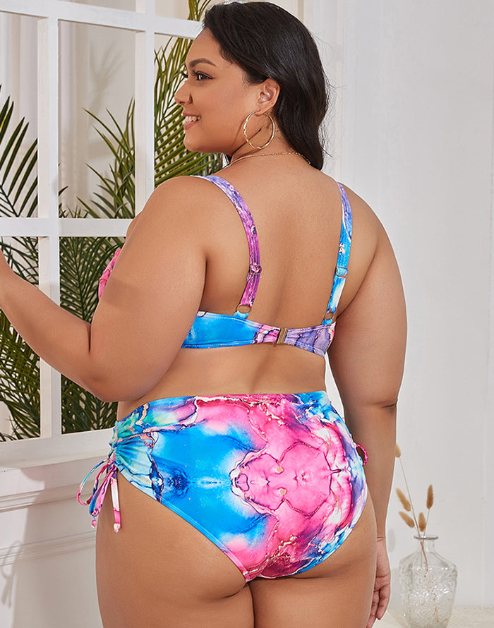 Ocevara Colorful Print Plus Size Bikini - image 2