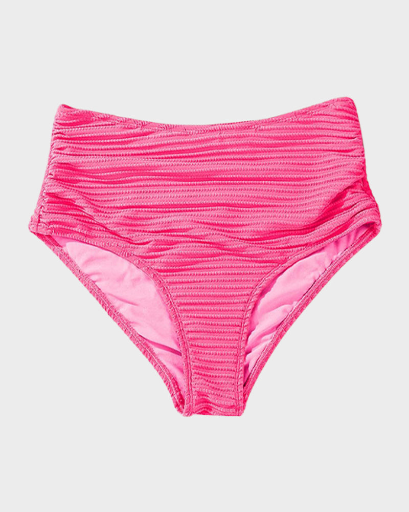 OmbreSwim - Textured Knot-Front High-Waisted Bikini Set