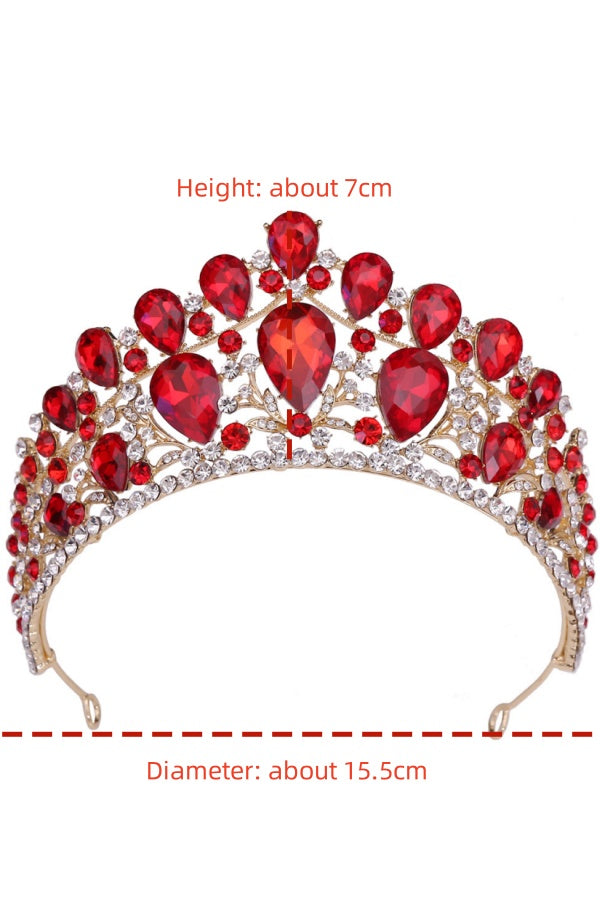 OMB1003 - Baroque Alloy Electroplated Crystal Crown Tiara Sweet 16th Birthday Party Headband Hair Accessories