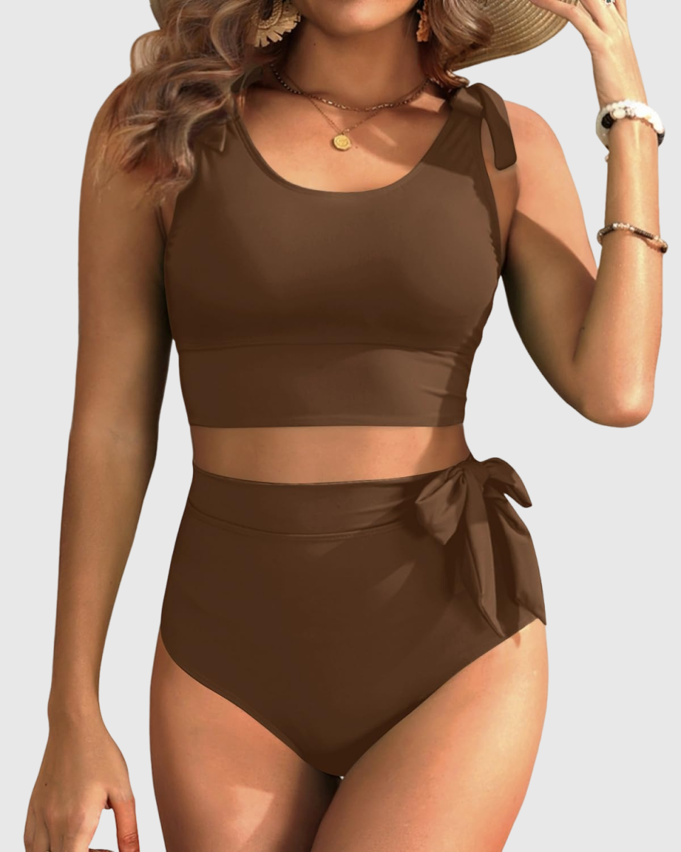 OmbreSwim - Two Piece High Waisted Swimsuits Women Tummy Control Bikini Modest Bathing Suit