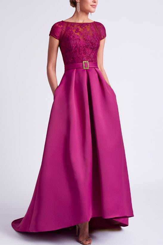 Chic Princess Scoop Neck Long Mother of The Bride Dresses with Pockets Chic Princess Scoop Neck Long Mother of The Bride Dresses with Pockets